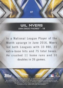 2017 Topps Fire #87 Wil Myers Back