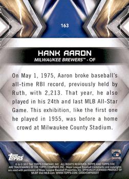 2017 Topps Fire #163 Hank Aaron Back