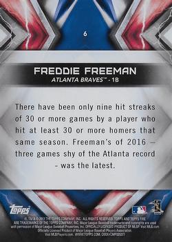 2017 Topps Fire - Flame #6 Freddie Freeman Back