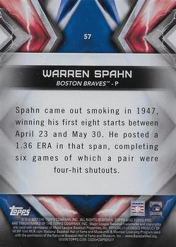 2017 Topps Fire - Flame #57 Warren Spahn Back
