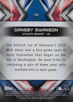 2017 Topps Fire - Flame #162 Dansby Swanson Back