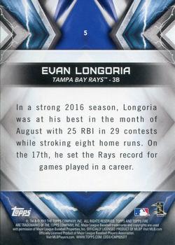 2017 Topps Fire - Gold Minted #5 Evan Longoria Back