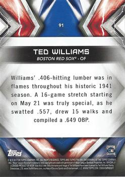 2017 Topps Fire - Gold Minted #91 Ted Williams Back
