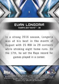 2017 Topps Fire - Blue Chip #5 Evan Longoria Back