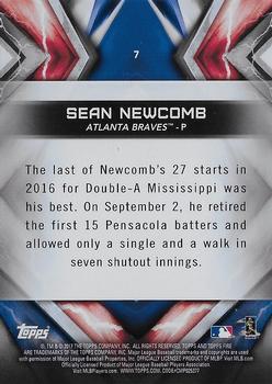 2017 Topps Fire - Blue Chip #7 Sean Newcomb Back