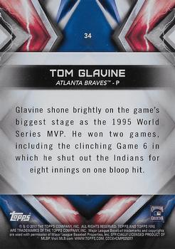 2017 Topps Fire - Blue Chip #34 Tom Glavine Back