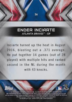 2017 Topps Fire - Blue Chip #36 Ender Inciarte Back