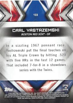 2017 Topps Fire - Blue Chip #133 Carl Yastrzemski Back