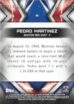 2017 Topps Fire - Orange #45 Pedro Martinez Back