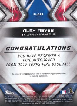 2017 Topps Fire - Autographs #FA-ARE Alex Reyes Back