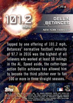 2017 Topps Fire - Flame Throwers #FT-6 Dellin Betances Back