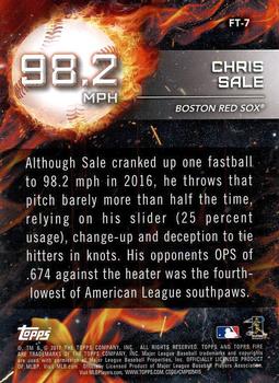 2017 Topps Fire - Flame Throwers #FT-7 Chris Sale Back