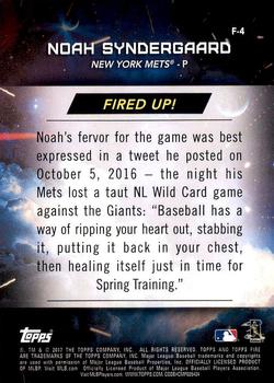 2017 Topps Fire - Fired Up #F-4 Noah Syndergaard Back