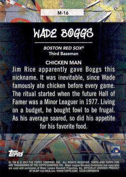 2017 Topps Fire - Monikers #M-16 Wade Boggs Back