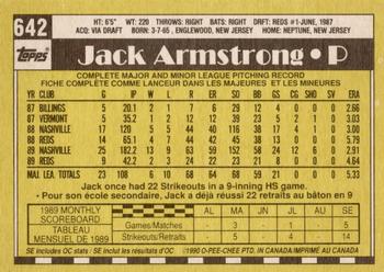 1990 O-Pee-Chee - White Back (Test Stock) #642 Jack Armstrong Back