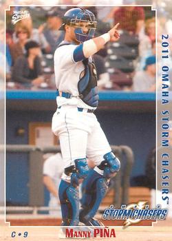 2011 MultiAd Omaha Storm Chasers #16 Manny Pina Front