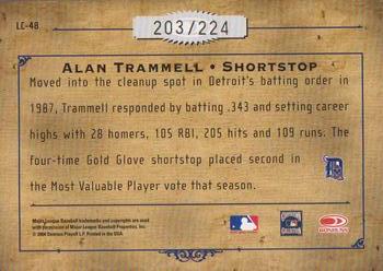 2004 Donruss Leather & Lumber - Leather Cuts Glove Autographs #LC-48 Alan Trammell Back