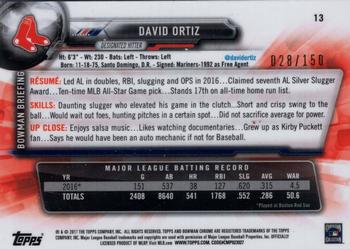 2017 Bowman Chrome - Blue Refractor #13 David Ortiz Back