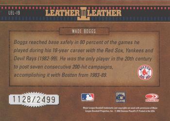 2004 Donruss Leather & Lumber - Leather in Leather #LEL-19 Wade Boggs Back