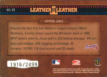 2004 Donruss Leather & Lumber - Leather in Leather #LEL-23 Chipper Jones Back