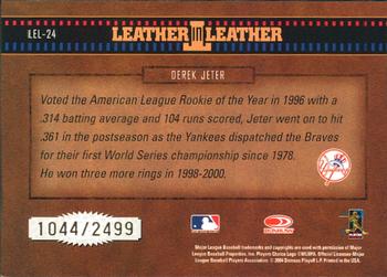 2004 Donruss Leather & Lumber - Leather in Leather #LEL-24 Derek Jeter Back