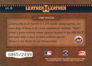 2004 Donruss Leather & Lumber - Leather in Leather #LEL-26 Lenny Dykstra Back