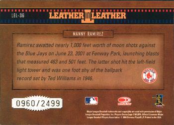 2004 Donruss Leather & Lumber - Leather in Leather #LEL-36 Manny Ramirez Back