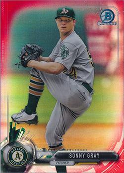 2017 Bowman Chrome - Red Refractor #10 Sonny Gray Front