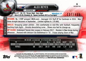 2017 Bowman Chrome - Refractor #6 Alex Reyes Back
