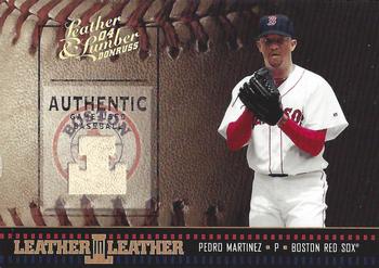 2004 Donruss Leather & Lumber - Leather in Leather Materials #LEL-6 Pedro Martinez Front