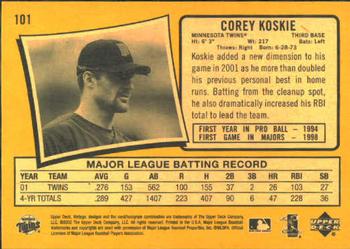 2002 Upper Deck Vintage #101 Corey Koskie Back