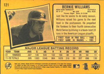 2002 Upper Deck Vintage #121 Bernie Williams Back