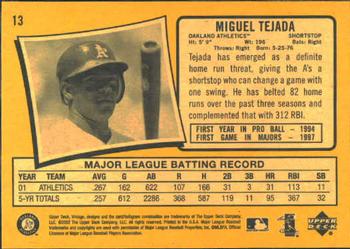 2002 Upper Deck Vintage #13 Miguel Tejada Back