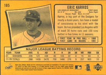 2002 Upper Deck Vintage #185 Eric Karros Back