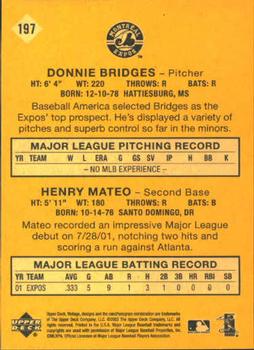 2002 Upper Deck Vintage #197 Donnie Bridges / Henry Mateo Back