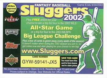 2002 Upper Deck Vintage #NNO Fantasy Baseball Sluggers Contest Front