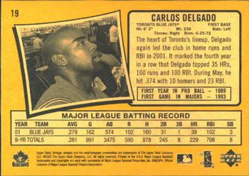 2002 Upper Deck Vintage #19 Carlos Delgado Back