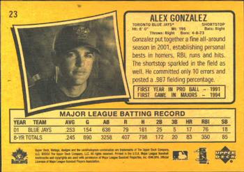 2002 Upper Deck Vintage #23 Alex Gonzalez Back