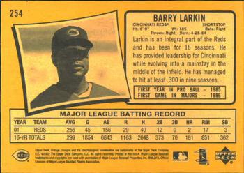 2002 Upper Deck Vintage #254 Barry Larkin Back