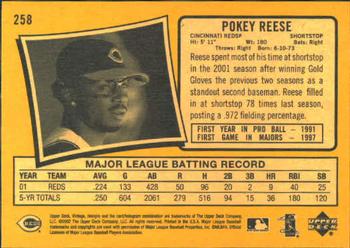 2002 Upper Deck Vintage #258 Pokey Reese Back