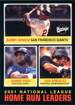 2002 Upper Deck Vintage #274 Barry Bonds / Sammy Sosa / Luis Gonzalez Front