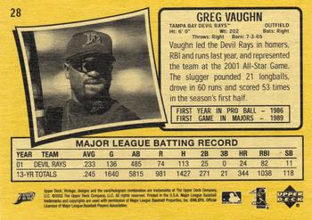 2002 Upper Deck Vintage #28 Greg Vaughn Back