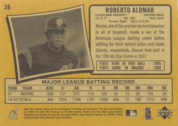 2002 Upper Deck Vintage #36 Roberto Alomar Back