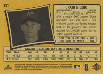 2002 Upper Deck Vintage #131 Craig Biggio Back