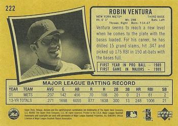 2002 Upper Deck Vintage #222 Robin Ventura Back