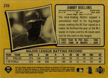2002 Upper Deck Vintage #236 Jimmy Rollins Back