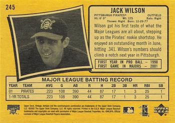2002 Upper Deck Vintage #245 Jack Wilson Back
