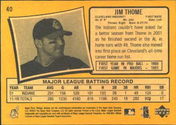 2002 Upper Deck Vintage #40 Jim Thome Back