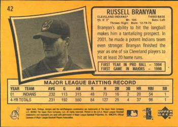 2002 Upper Deck Vintage #42 Russell Branyan Back