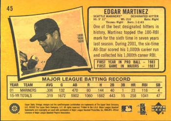 2002 Upper Deck Vintage #45 Edgar Martinez Back